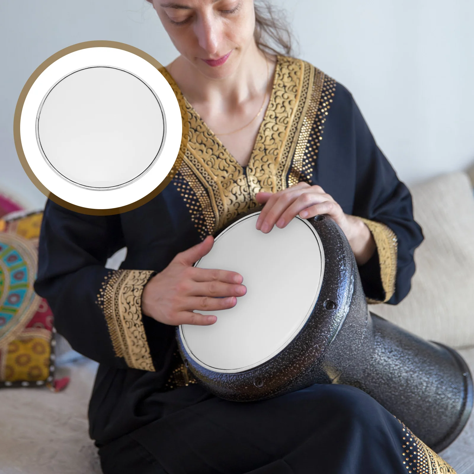 

8-Inch White Pet Drumhead For Jazz Set Jazz Drum Accessory Kit Durable Replacement Drum Part Percussion Accessory