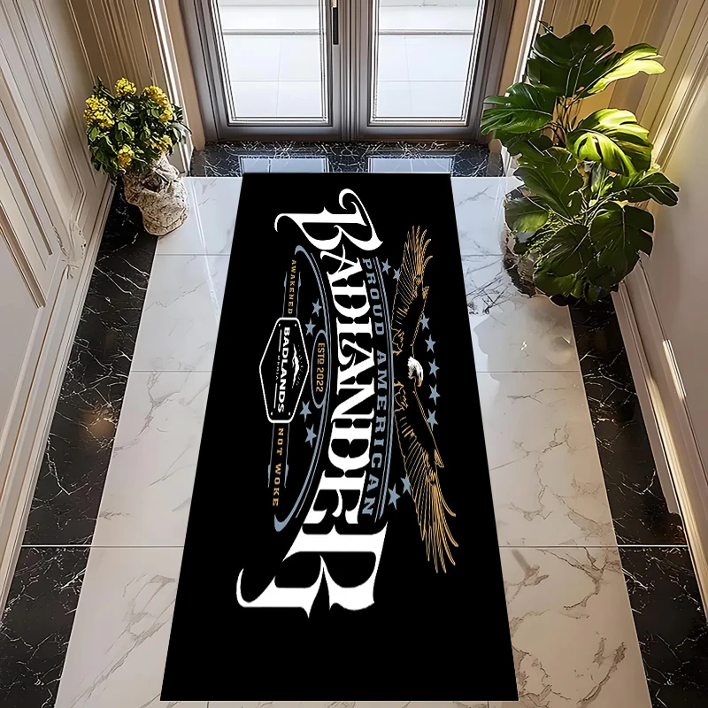 Creative Piano Key Music Note Runner Rug Black White Living Room Floor Mat