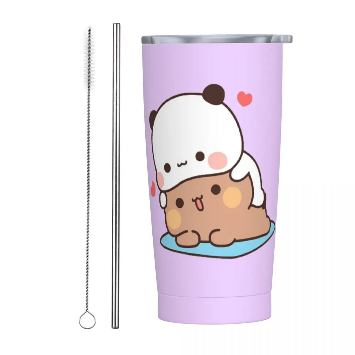 Bear And Panda Bubu Dudu Balloon Stainless Steel Tumbler Vacuum Insulated Mugs Thermal Cold Bottle Straws With Lid 20oz