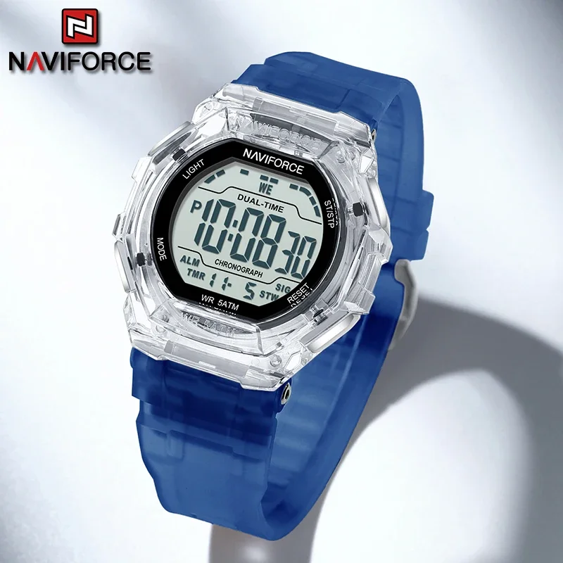 

NAVIFORCE Digital Watches for Men Waterproof Sports LCD Watches Electronic Luminous Stopwatch Military Multifunction Men Watch