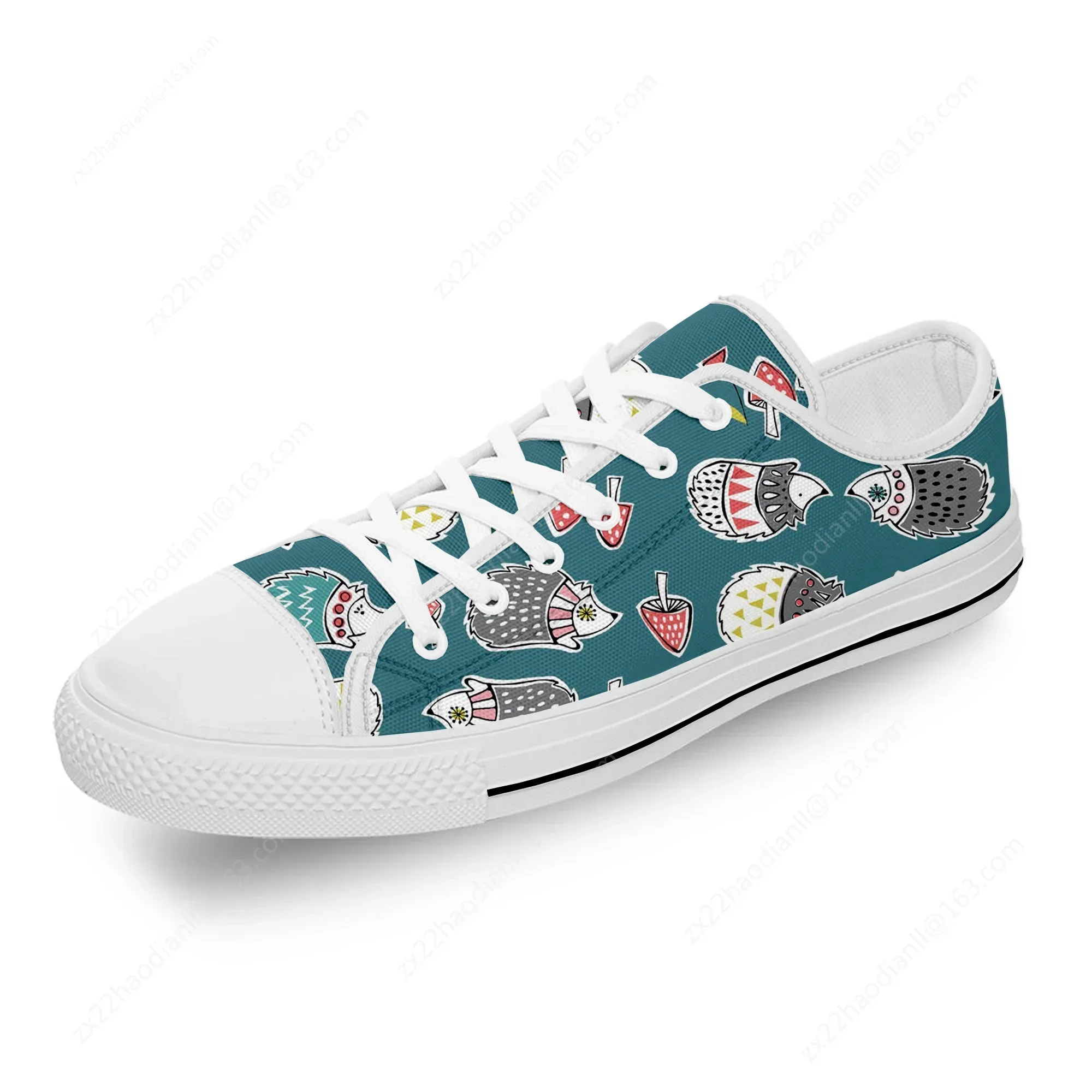 Hedgehog Pattern Low Top Sneaker Men Women Teenager Canvas High Quality Sneaker Casual Custom Made Shoes Customize DIY Shoe