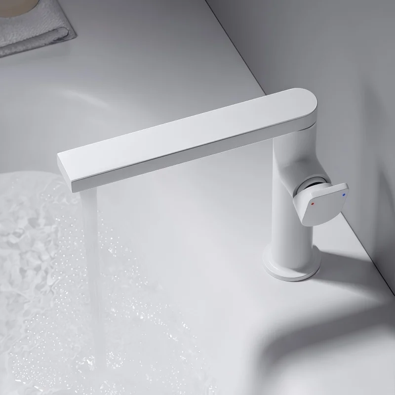 Single Hole Gold Gun Gray Side Handle Countertop Basin Faucet Cream White Bathroom Faucet