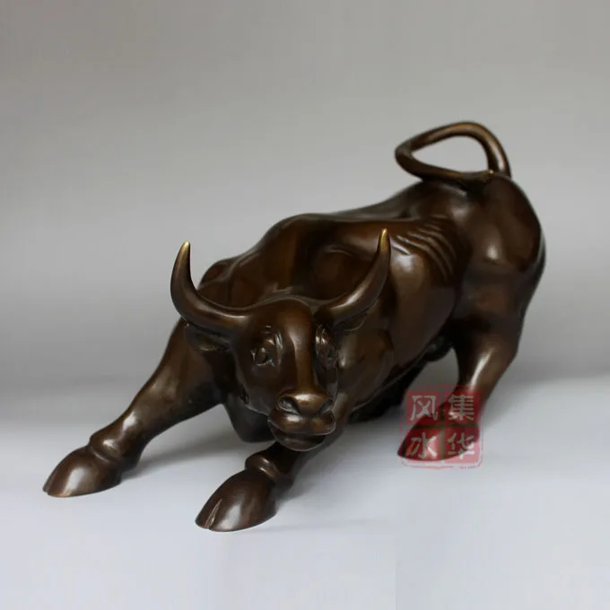 Imagem -05 - Mascote da Sorte do Desenho do Dinheiro Proteção Talismã Desenho de Dinheiro Carregamento Estátua Bull Office Home Store Negócios Stock-market 19cm