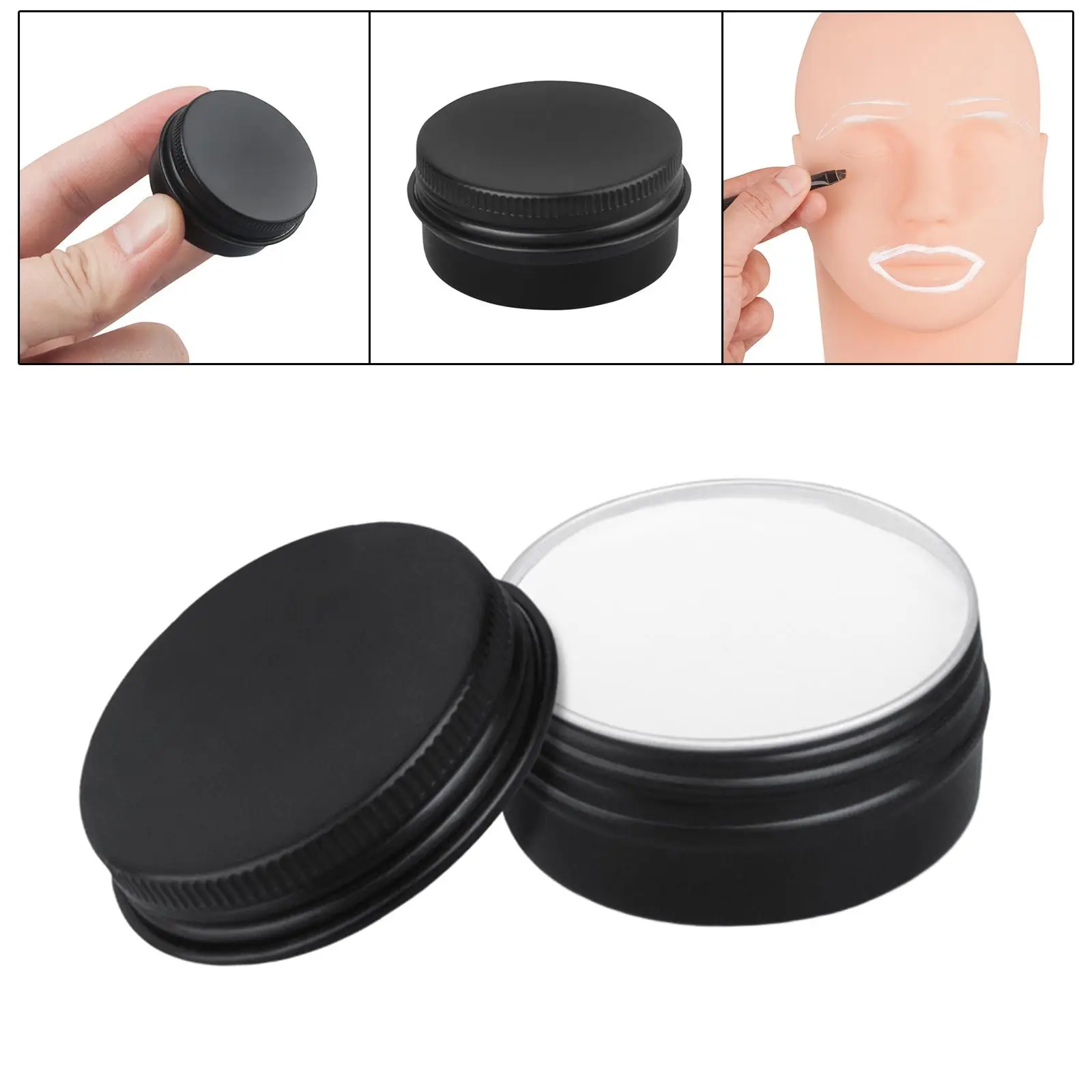 Pâte de cartographie des sourcils pour un positionnement précis des formes des sourcils, poudre blanche, outils de beauté de maquillage faciles à utiliser pour le visage et la peau