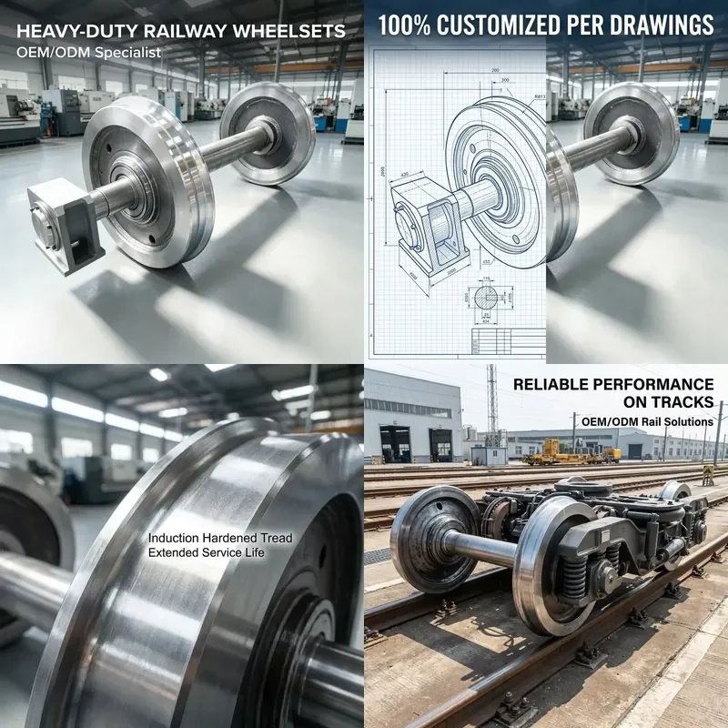 New Design OEM Forged Steel Light Rail Railway Crane Wheels for Construction Trains Subway High Speed Railway Machining