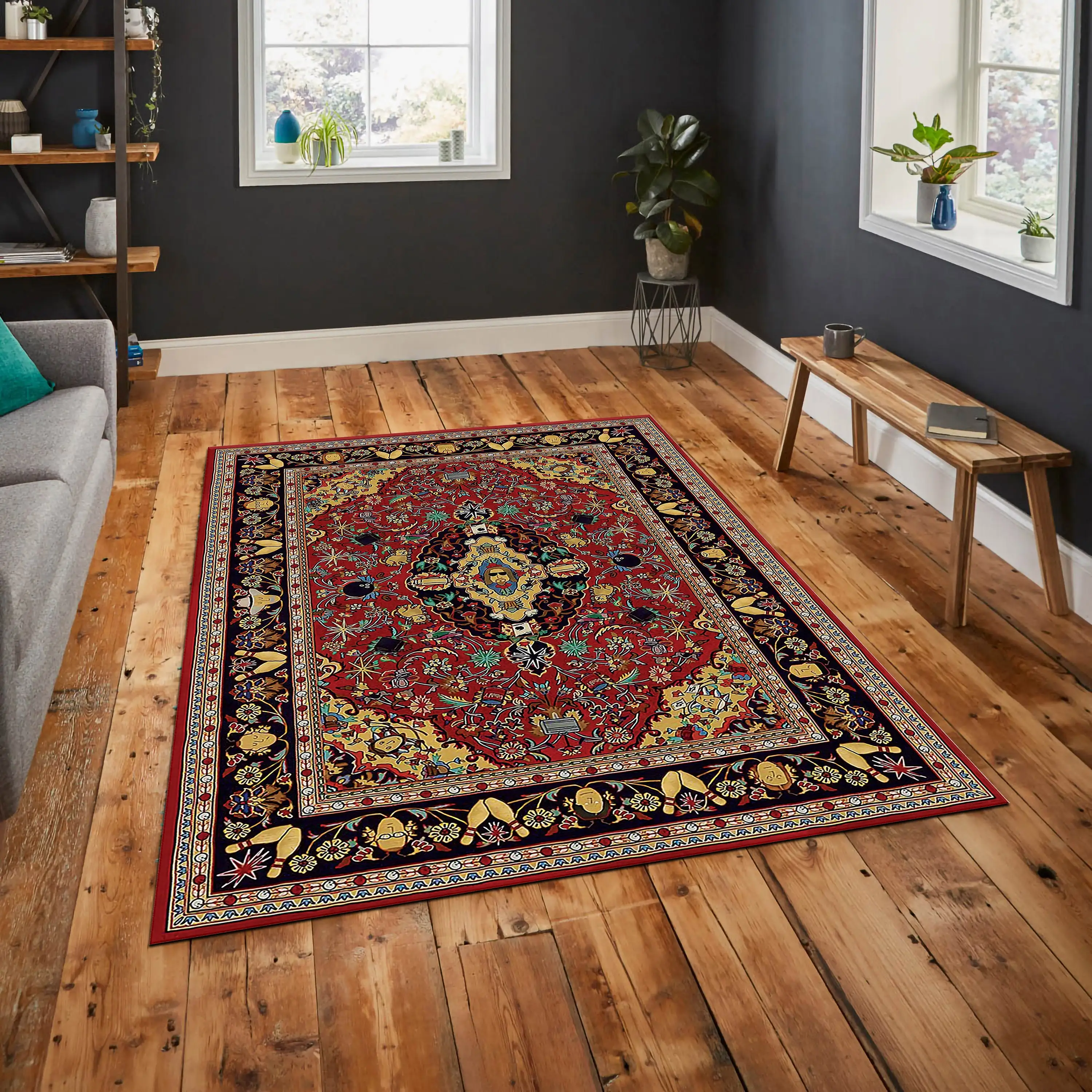 بساط أرضيات فيلم رائع كبير Lebowski ، ديكور غرفة النوم الشعبية ، بساط المنطقة الحديثة ، غرفة المعيشة ، الكبيرة