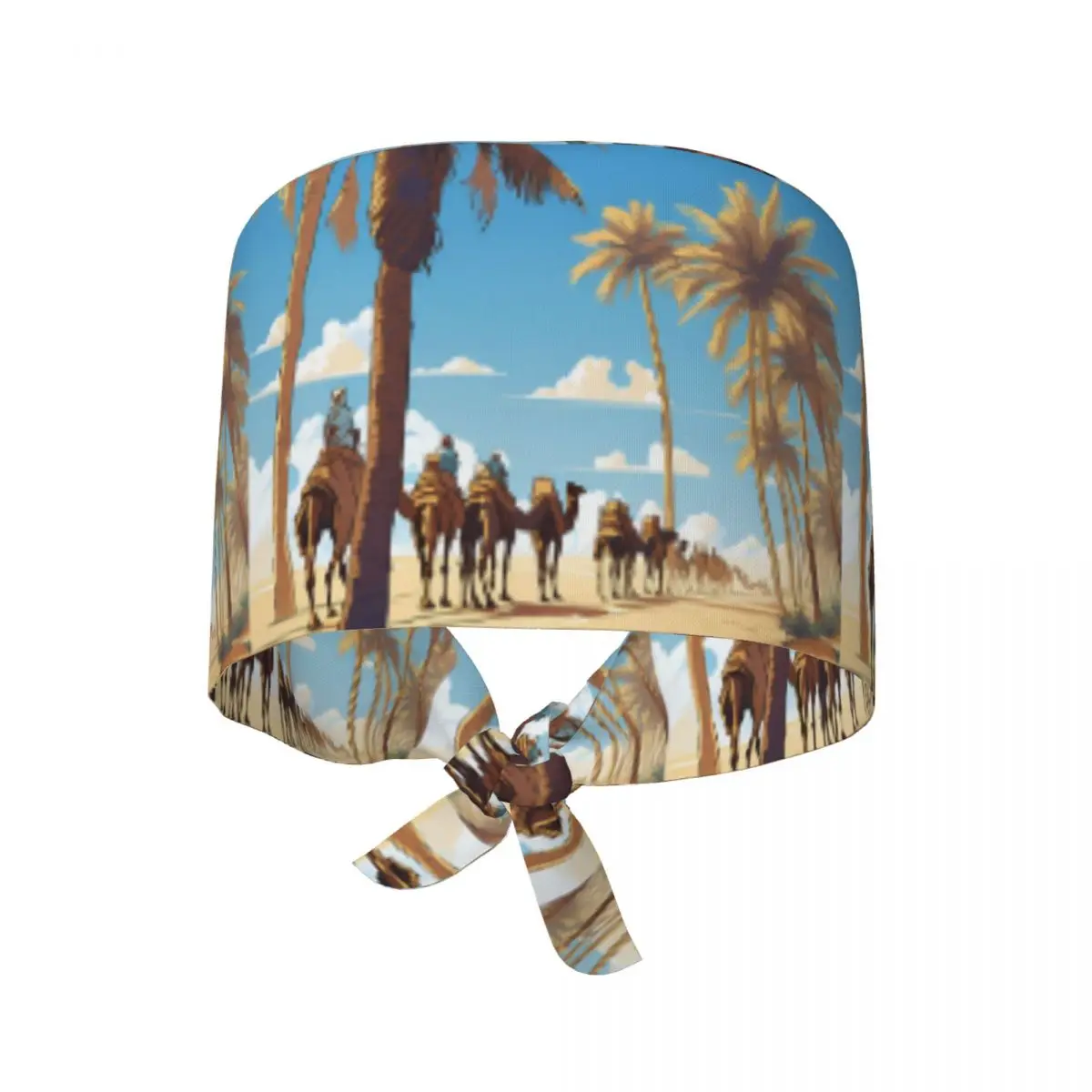 Caravan Under The Blue Sky Scrub Hat Doctor Working Surgical Cap Unisex Adjustable Nursing Caps for Dentist