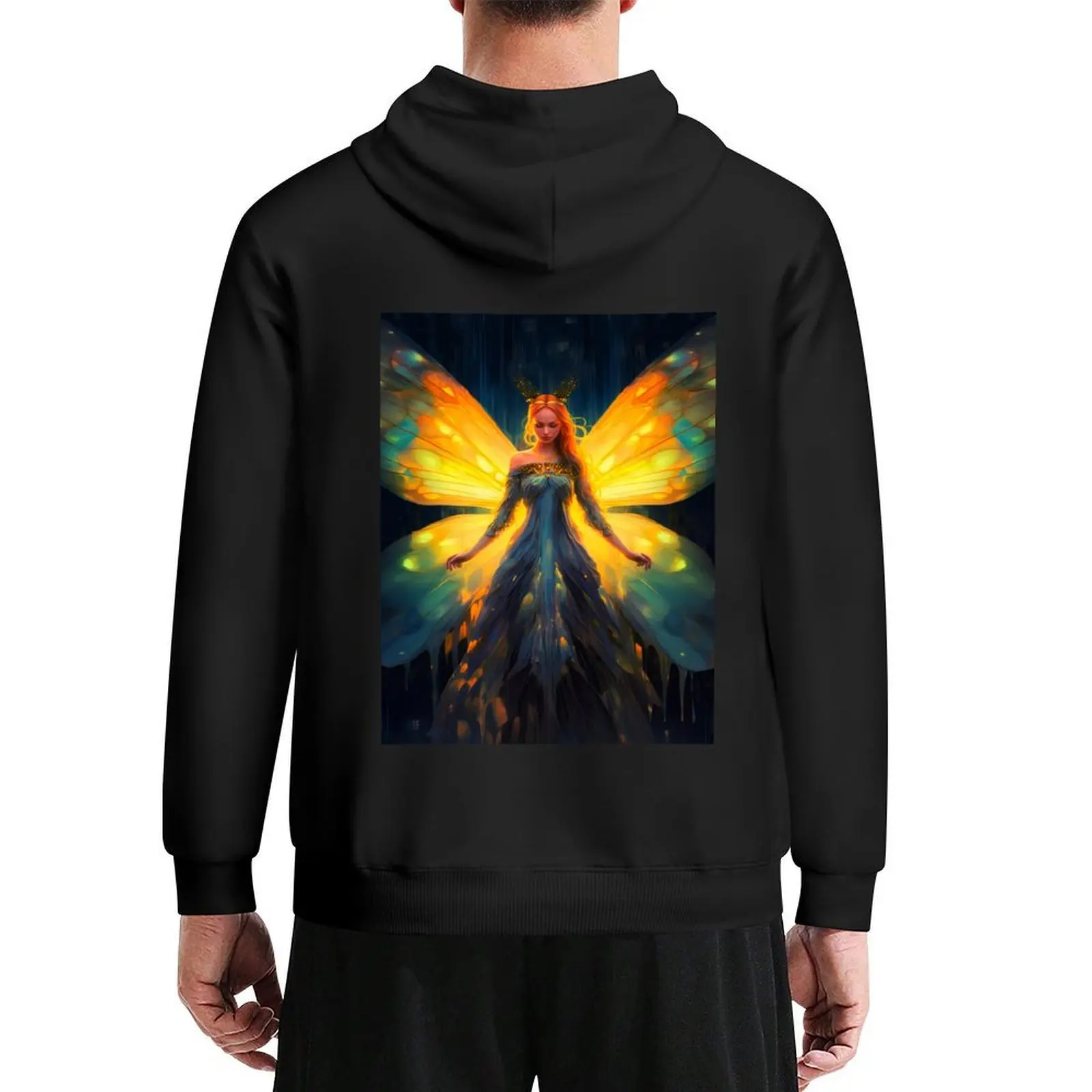 

Fairy with Iridescent Glowing Wings Hoodie men's sweat-shirt blouse mens clothes mens designer clothes mens hoodies