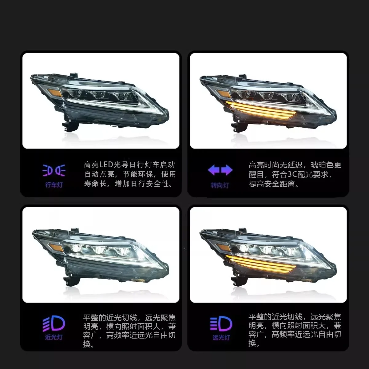 المصباح الأمامي LED لسيارة Honda Odyssey 15-21 المعدل DRL مع إشارة الانعطاف الديناميكية ملحقات السيارة