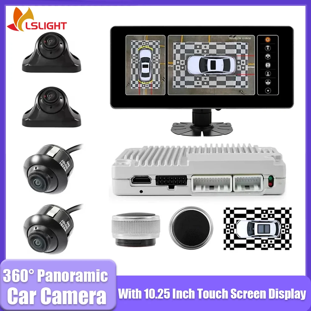 Car Camera For Benz W204 GLA 360° Panoramic DVR Bird Eye Parking System With 10.25 Inch Touch Screen Display HD Lens