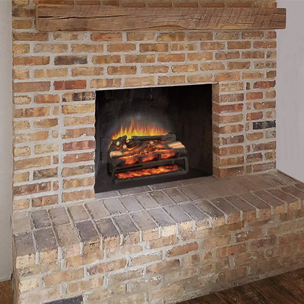 23" W Free Standing Electric Fireplace Log Set (EF290), Fireplace Insert, Heater 750W/1500W, Crackling Sound, Remote Control