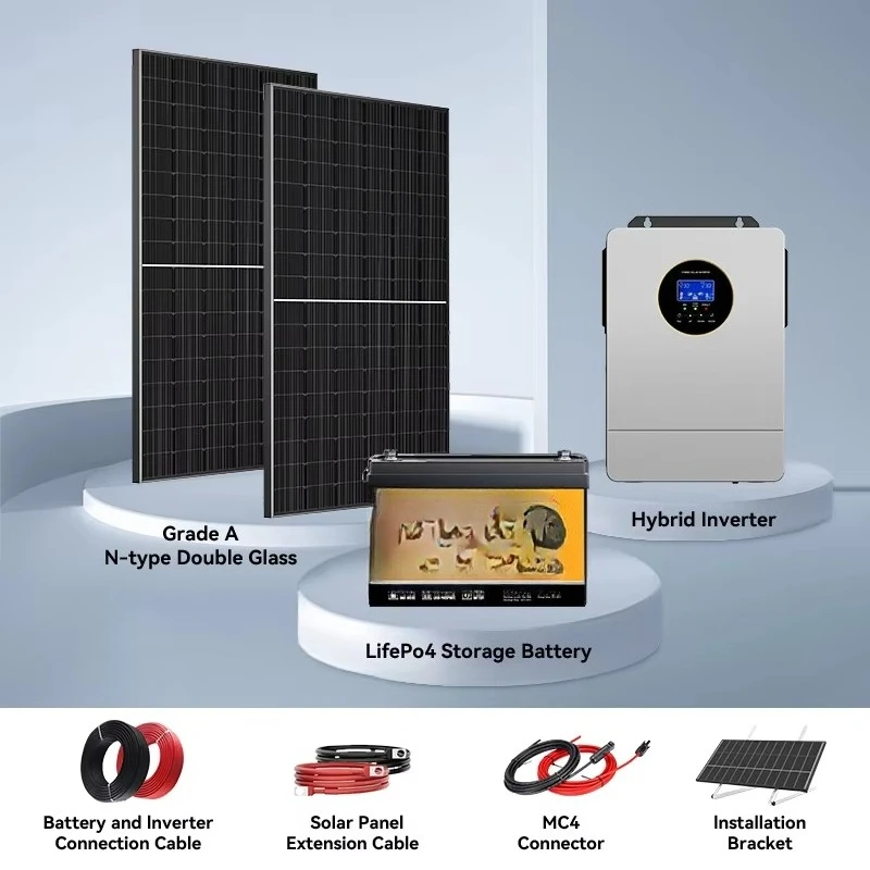 Complete Set Solar Panel for Home 2000W 3000W 5000W  6KW 8KW 10KW 15KW 20KW Solar Panel Kits for Home Use Solar Power System
