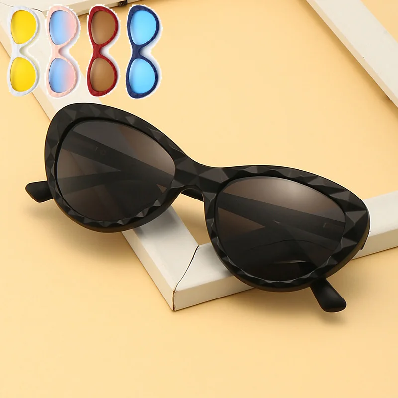 6 In 1 Black Polarized Clip Sunglasses Magnetic Clip Prescription TR Cat Eye Optical Magnet Clips Multicolor Spring Hinge