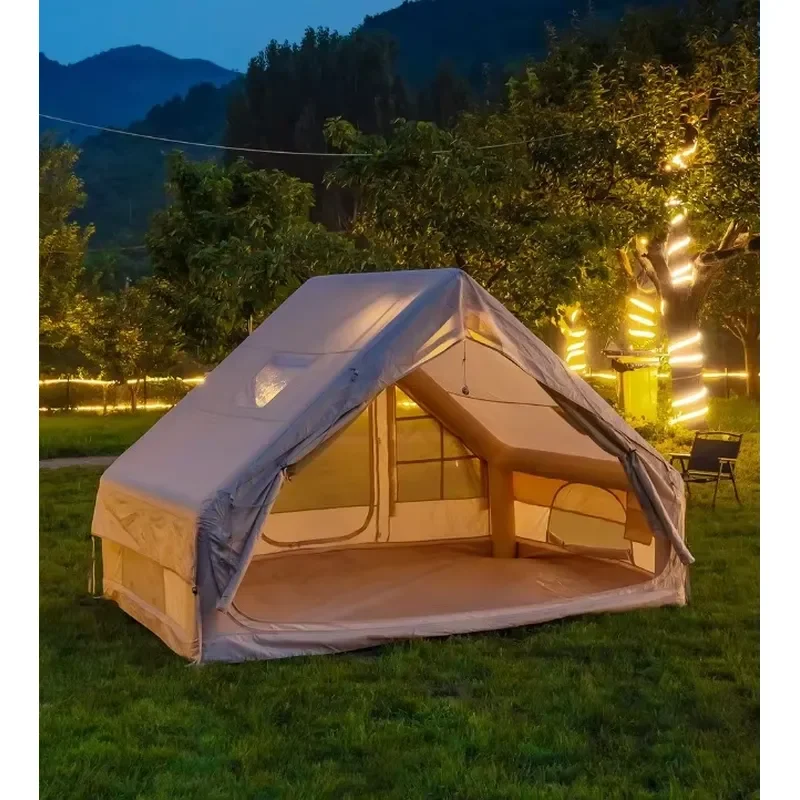 Outdoor Inflatable Tent 6.3m Rainproof Portable All-in-One Air Column Camping Tent for Family Hiking Travel Customizable Size