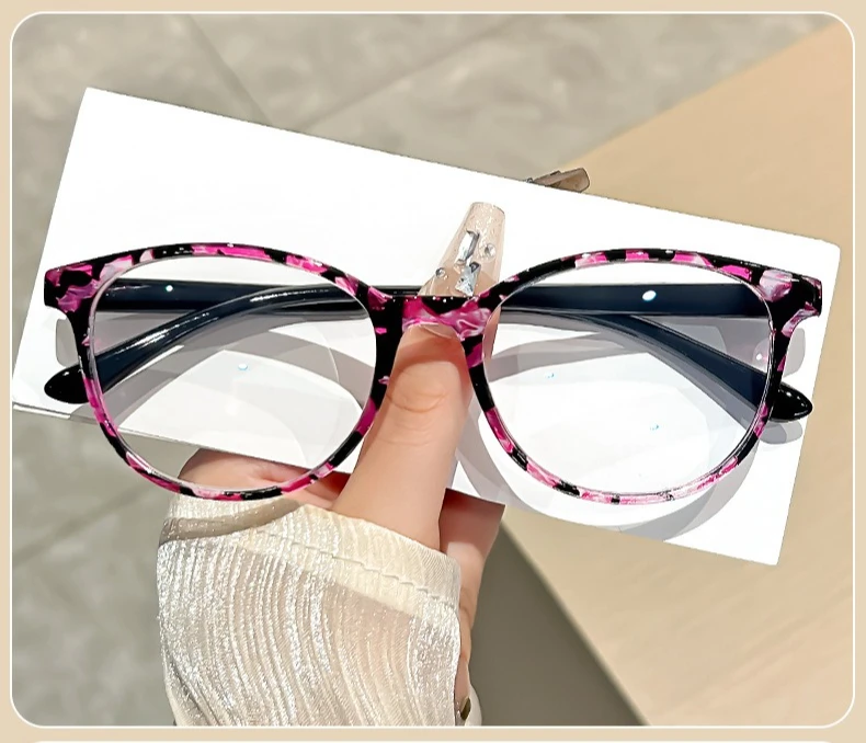 Ultraleichte Anti-Blaulicht-Lesebrille für Damen, modische bedruckte hochauflösende Lesebrille + 100 bis + 400 – Detail 12
