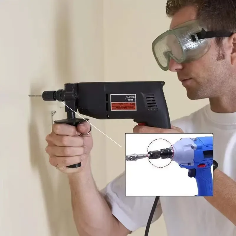 1/2 Stück 1/2 Zoll Vierkantantrieb auf 1/4 Zoll Innensechskant-Adapter, Konverter, Spannfutter-Adapter für Schlagluft- und Elektroschrauber