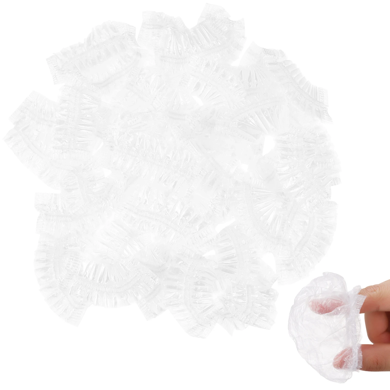 

200 Pcs Shower For Shower Hair Dye Clear Elastic Caps Waterproof Salon Clear Disposable Ear Cover Ear Cover Home Use
