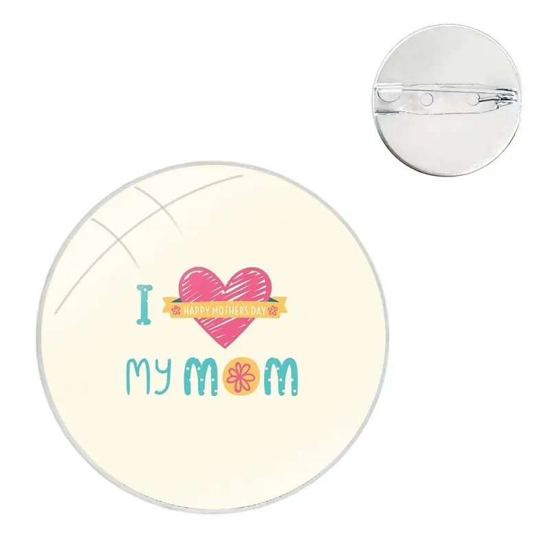 Pin Icons Brooch Jewelry Accessories I love my best dad and Mom