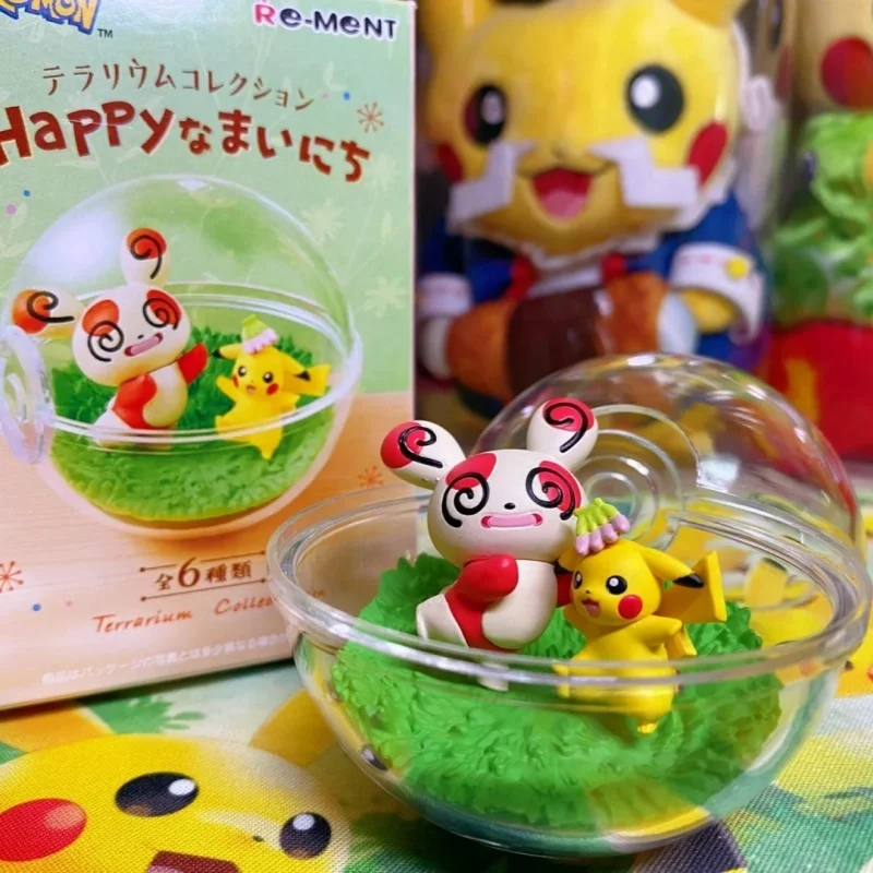 リーメントポケモンテラリウムコレクションシリーズハッピータイムピカチュウスピンダカビゴンラティオスジョルテオンアロンオーパンツ Pvc アクションフィギュアおもちゃ