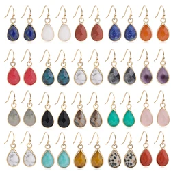Waterdrop Natural Stone Dangle Labradorite Earrings for Women Newly Designed Female Daily Wear Wholesale Dropshiping