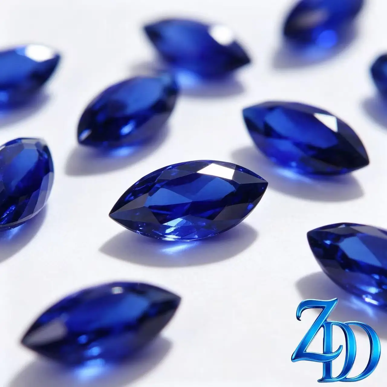 Wholesale Royal Blue Color Marquise Shape Lab Grown Sapphire Charm Gemstones for Diy Jewelry Making Materials Selectable AGL
