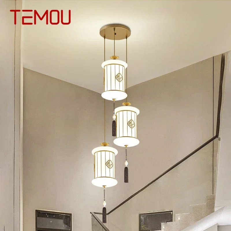 

TEMOU Contemporary LED Pendant Lamp Modern Art Dining Room Bedroom Study Bar Hotel Villa Cafe Home Corridor Chandelier