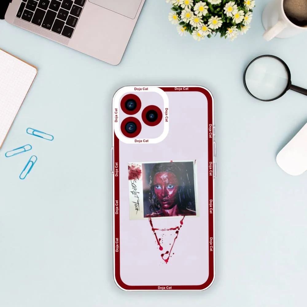 Doja Cat Scarlet Singer Phone Case For iPhone 11 12 Mini 13 14 15 Pro Max Transparent Shell