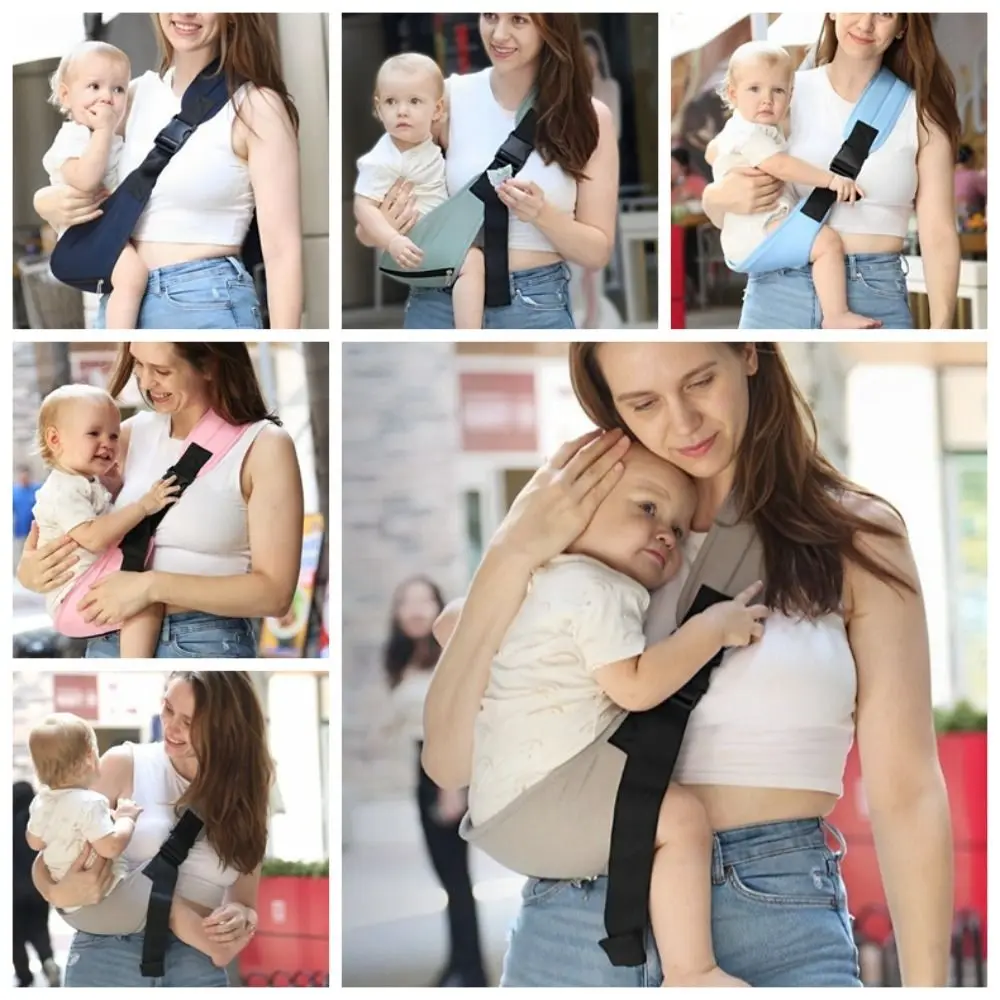 

Newborn Front Holding Baby Wrap Carrier Cotton Horizontal Holding Type Infant Backpacks Infant Kangaroo Bag Adjustable