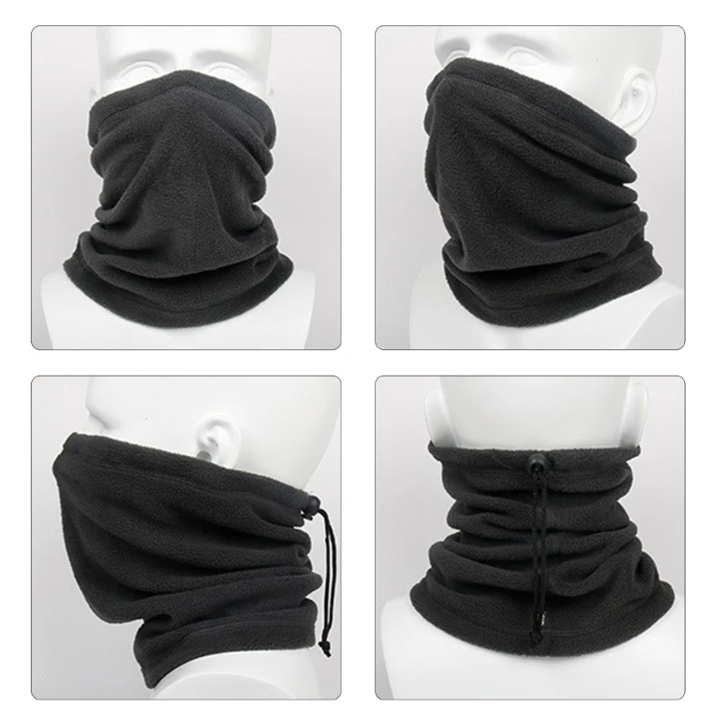 Winter Outdoor Cycling Neck Warmer Balaclava Bandanas 30*25cm Unisex Fleece Tube Scarf Half Face Neck Covers for Men and Women