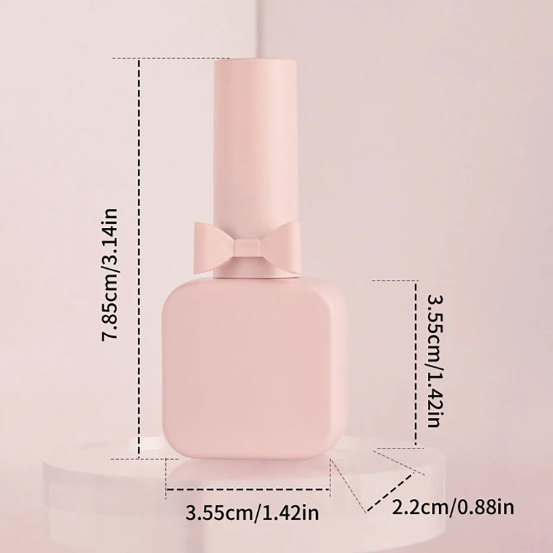 10Ml Nagellak Fles Cosmetische Glazen Fles Sub-Fles Cosmetische Pot Nail Beauty Olie Verpakking Fles Roze Strik