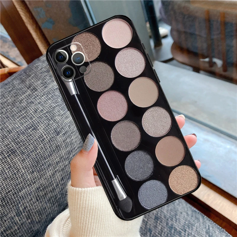 Makeup Eyeshadow Palette Case For iPhone 14 Plus 11 12 13 15 16 Pro Max Mini Plus XR X XS Max Back Cover