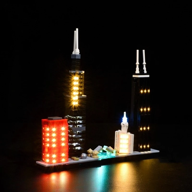 

LED Lighting Set Suitable for LEGO Chicago Skyline Architecture 21033 Building Blocks Bricks DIY Lamp Toys Set Not Include Model