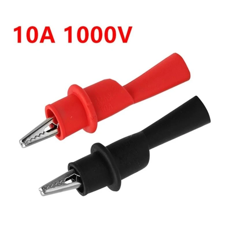 يؤدي اختبار Multimeter Red والأسود المعزول إلى مقاطع التمساح C7AC الكهربائية C7AC
