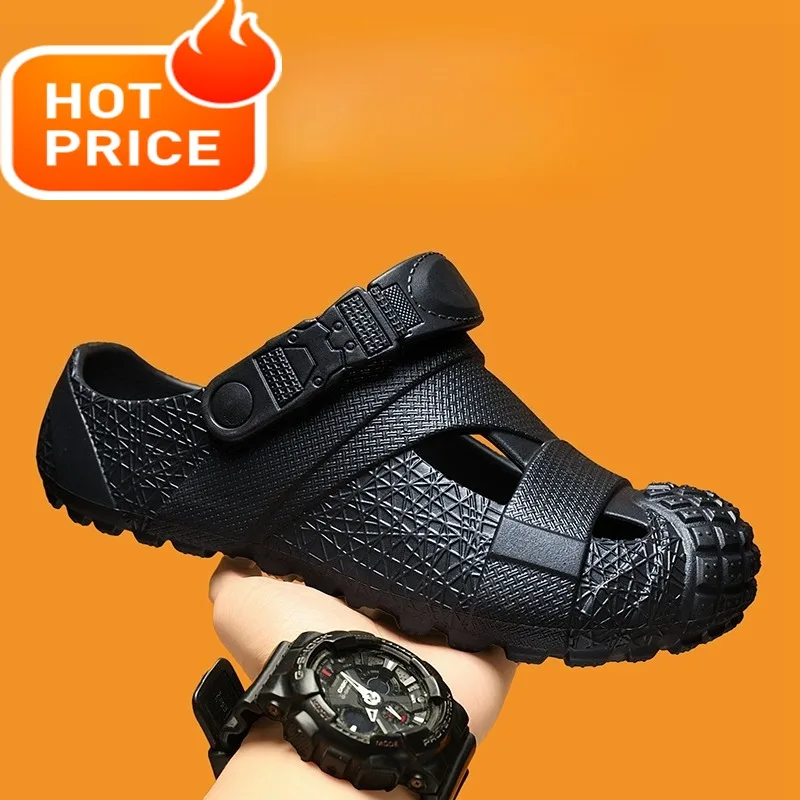 

TRAKKER 2026 NEW Men's Thick Sole Closed Toe Sandals, Adjustable Strap Non-slip EVA Water Shoes, Casual Outdoor Beach Slides