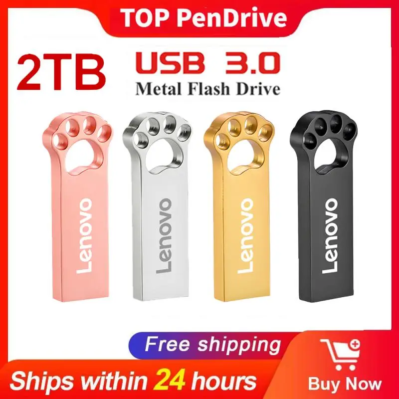 Lenovo-Metal High Speed Flash Drives, USB 3.0, Memory Stick, Pendrive para PC, Laptop, Controlador, 1TB, 512GB, 2TB, 128GB