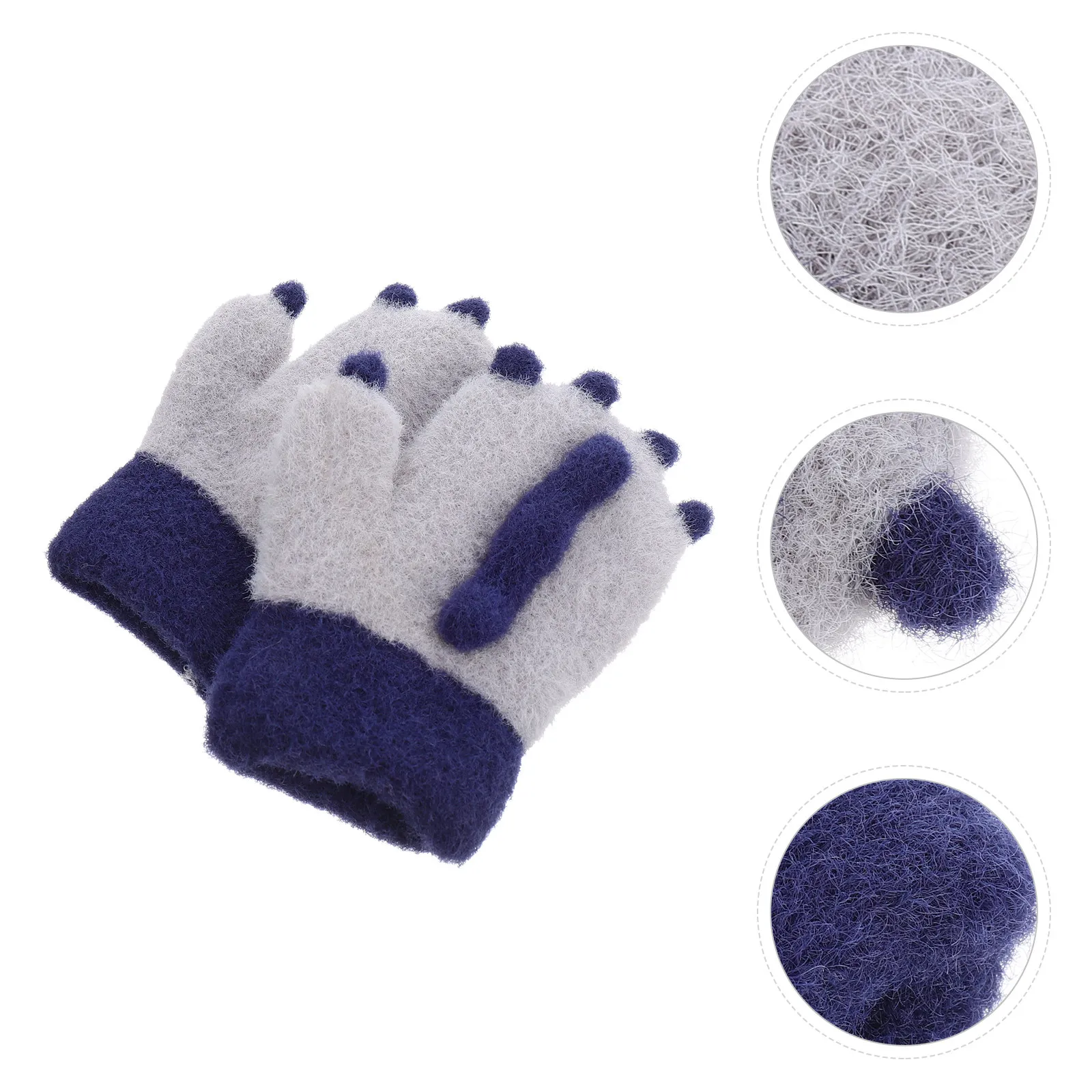 

1 пара ультрамягких теплых детских перчаток из кашемировой смеси, зимние термоперчатки с мультяшным дизайном, совместимые с сенсорными экранами, с эластичными манжетами для детей