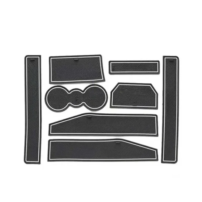 For Evoque 2012-2018 Car Door Rubber Interior Cup Holder Cushion Dust Anti Slip Gate Slot Mat Styling