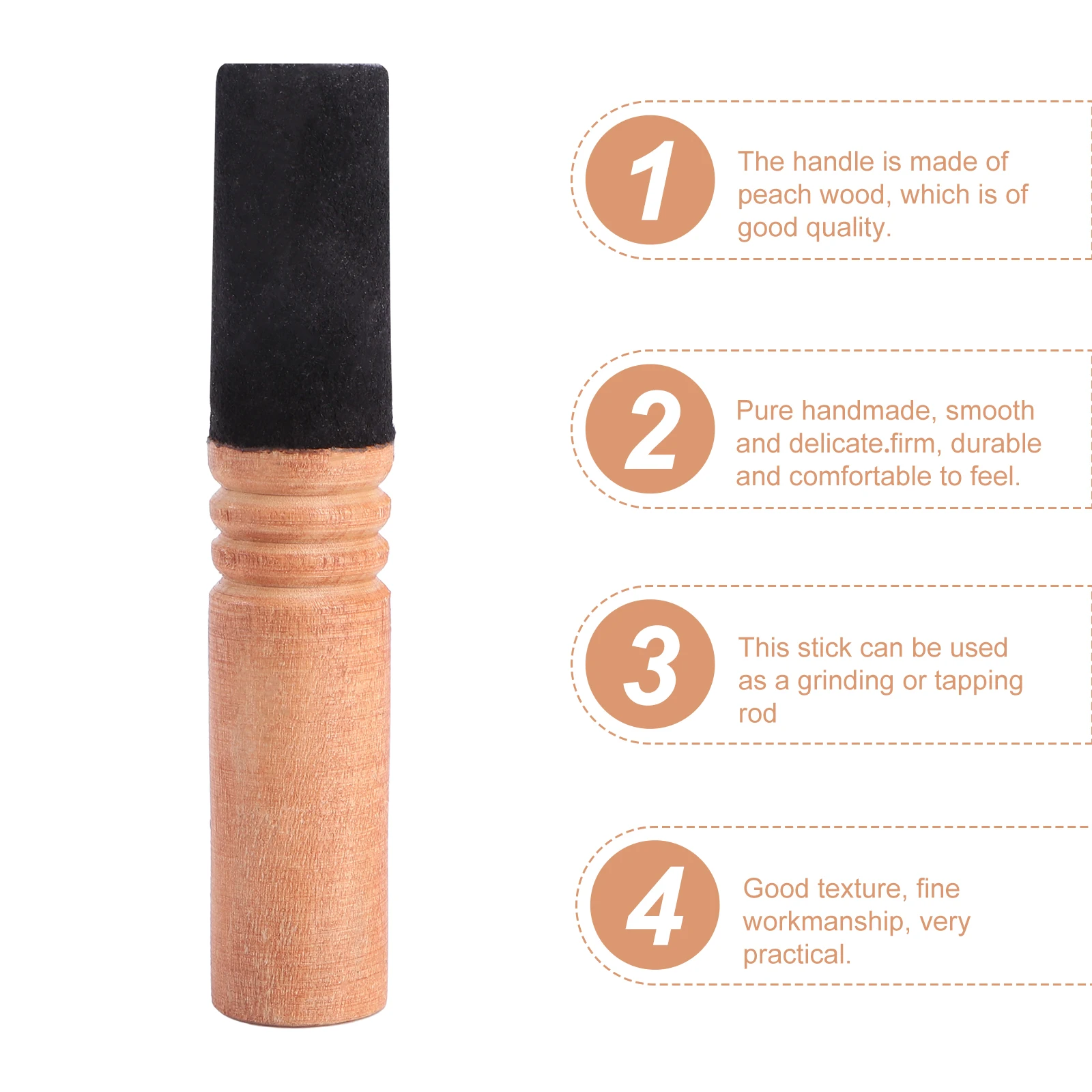 

Buddha Sound Bowl Accessories Handmade Singing Mallet Medium Size Striker Wooden Felt Stick Meditation Chanting Musical