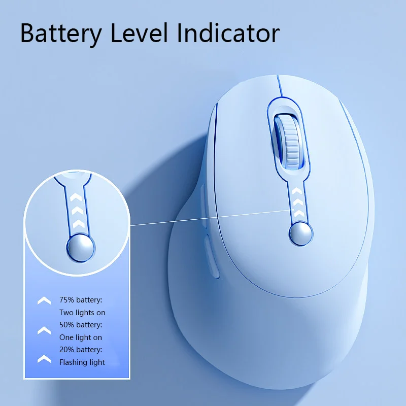 Wireless Dual-mode Mouse Rechargeable Power Battery Alert Low Noise Button 4 levels DPI Cute Mouse Office Use