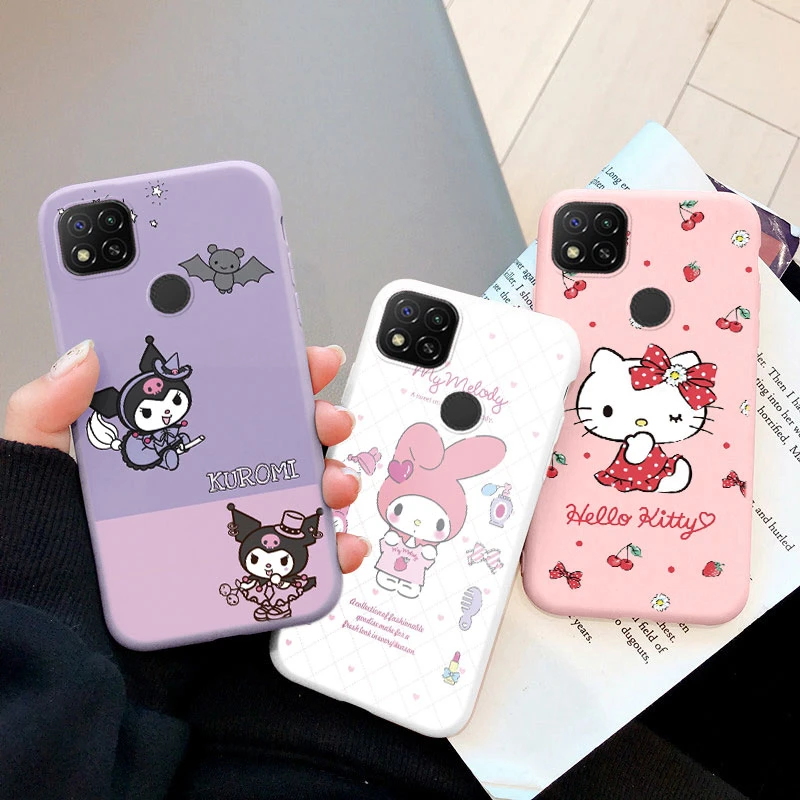 for Xiaomi Redmi 9C NFC 10A Back Cover Girl Boys for redmi 9c Anti-drop Soft Silicone Kuromi Melody Cinnamoroll Cartoon TPU Case