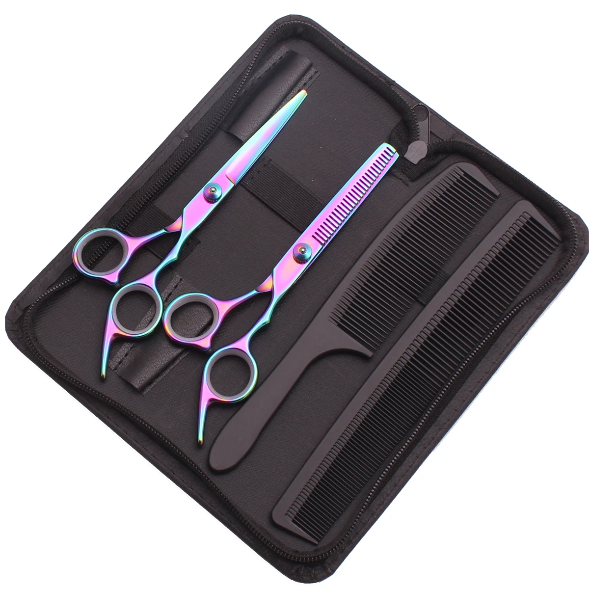 Haarschere JP Edelstahl Friseurschere 6" Haarschnitt-Set Effilierschere Friseursalon Haarschnittschere Rasiermesser Kämme C1001 – Detail 12