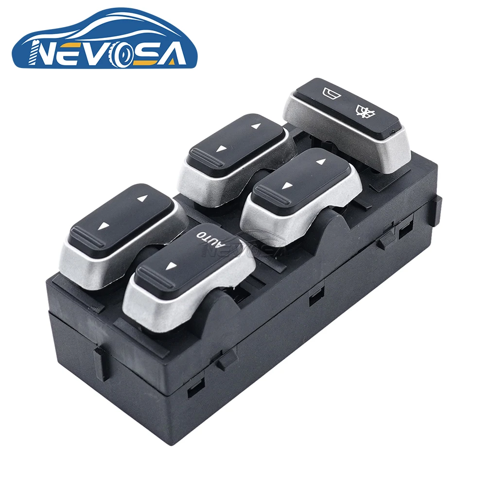 NEVOSA 5W1Z-14529-BA For Ford Lincoln Town Car 2003 2008 Power Window Switch Driver Side Button 11 Pins 4W1Z14529AA 5W1Z14529BA