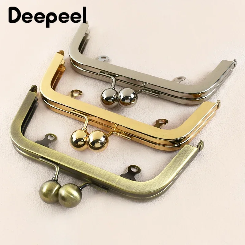 

Deepeel 1/2Pcs 14cm Smooth Metal Bag Handle Frame for Handbag Women Purse Kiss Clasp DIY Leather Crafts Hardware Accessories