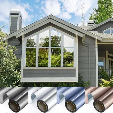 편도 거울 창 개인 정보 보호 필름 주간 안티 UV 태양 차단 열 제어 홈 오피스 거실 용 반사 창 색조