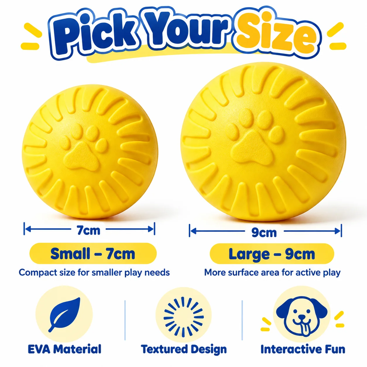 Lightweight EVA Dog Toy Floating Interactive Fetch Chew Toy with Textured Paw Design for Indoor Outdoor Play