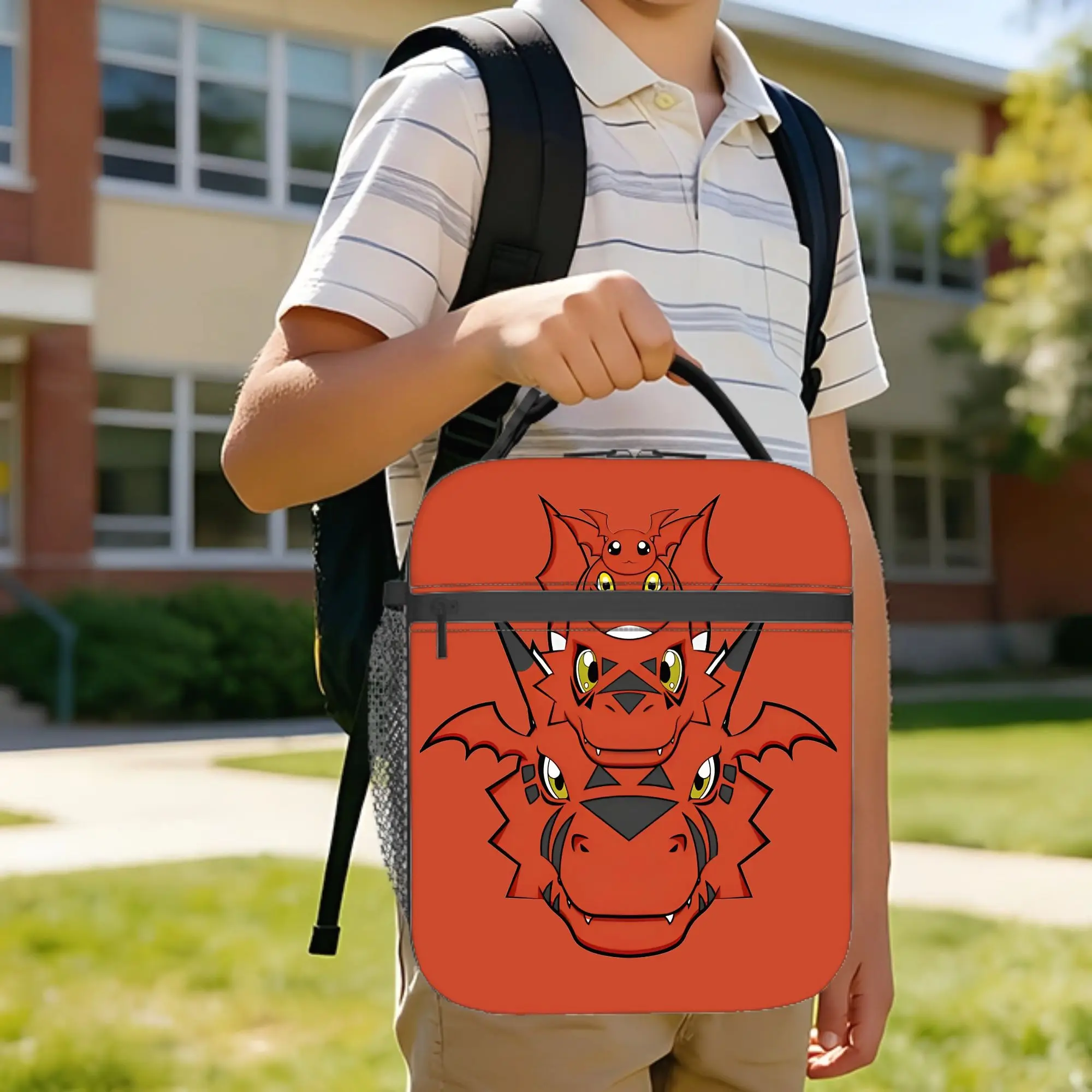 

Термосумка для обедов Jyarimon Gigimon Guilmon Growlmon Evolution, изолированная сумка-контейнер для еды, сумка-тоут Digimon, ланч-бокс для колледжа