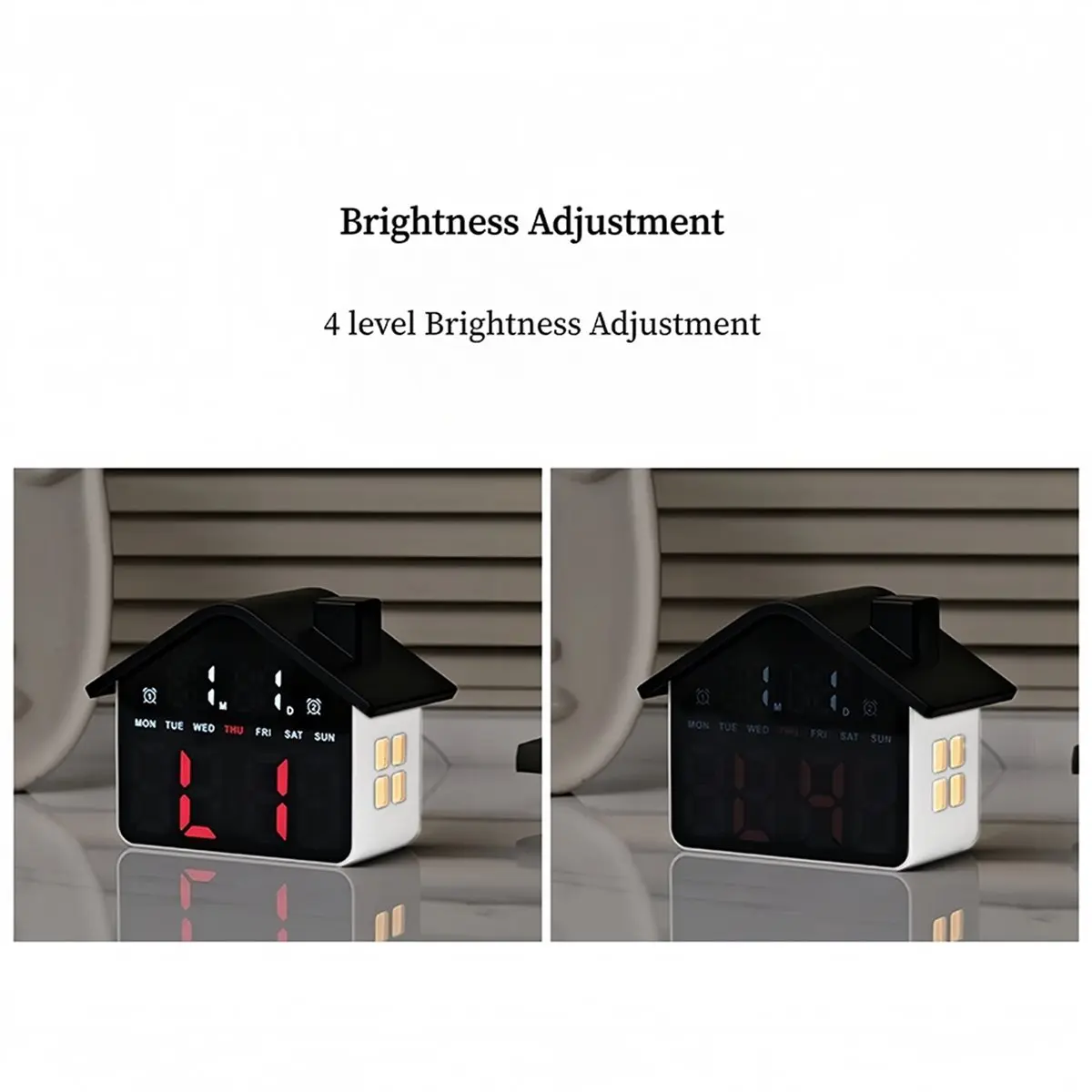 LED Digital Alert Clock with Voice Control,Night Light, Date Week Display,12/24H Time, USB Electronic Table Clock