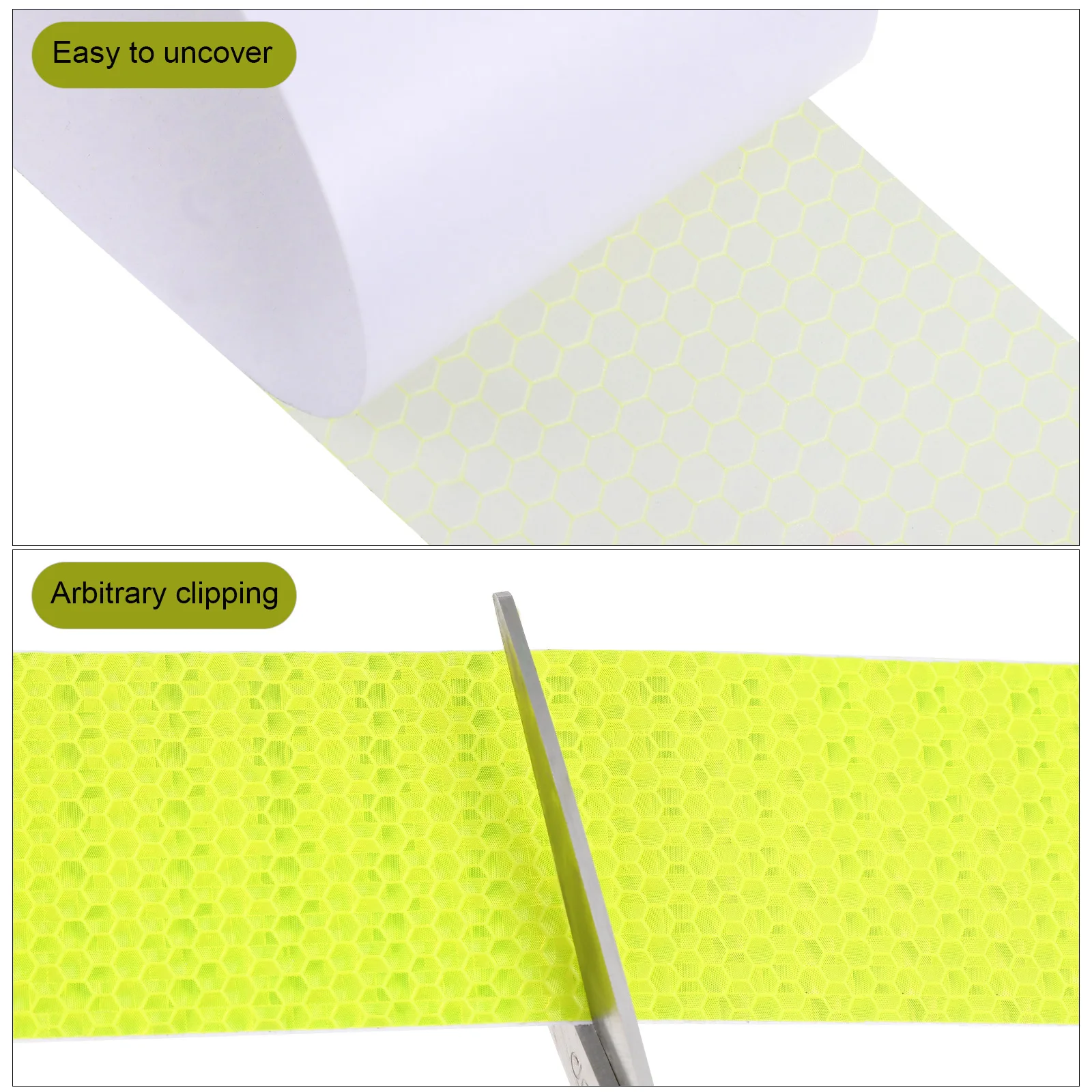 

4 Rolls Reflective Tape Warning Safety Sticker Strong Adhesion Smooth Surface Easy Clean Outdoor Indoor Use For Vehicles Road