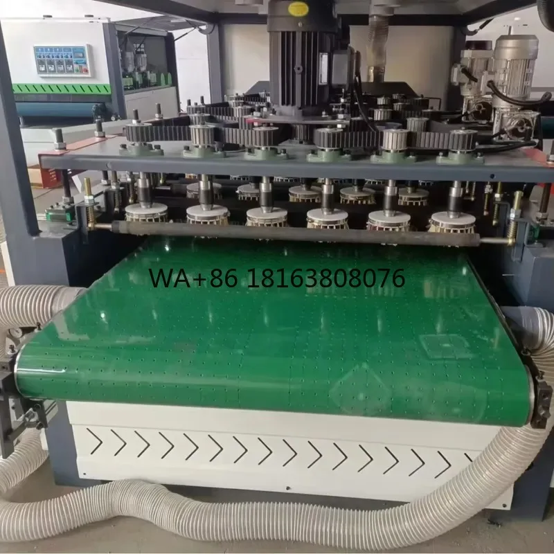 Woodworking Adsorption Short Material Grinding & Polishing Machine, Double-Side Sander for Aluminum Alloy Doors & Windows