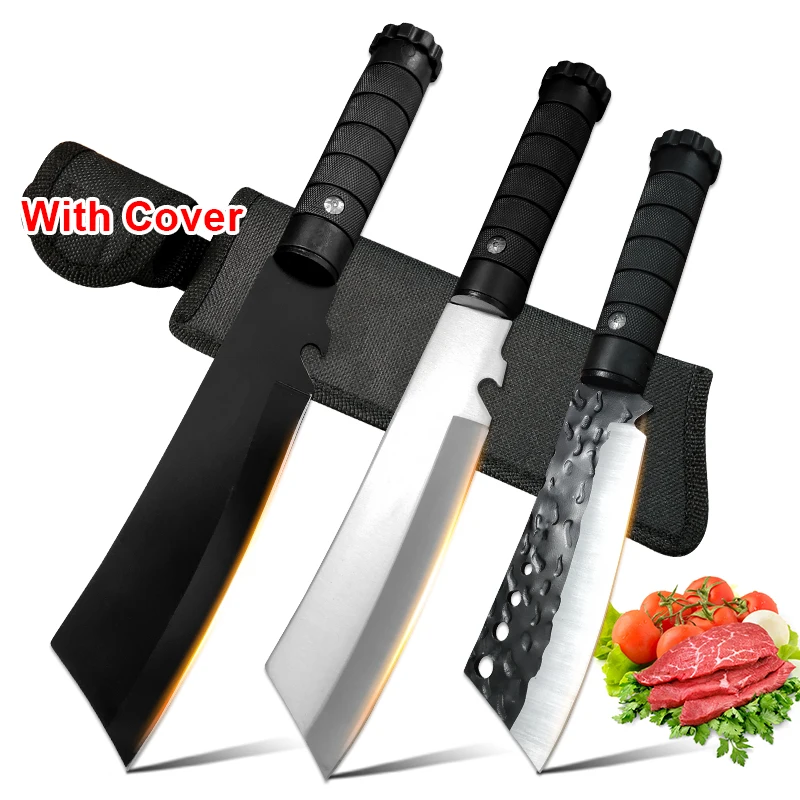 Handmade Forged Butcher Boning Knife Stainless Steel Kitchen Knife Meat Cleaver Fruit Cutting Knife Plastic Handle Cooking Tools